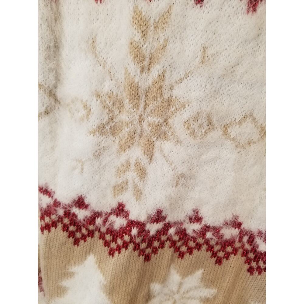 Ugly Christmas Sweater Snowflakes Xmas Trees Cozy Holiday Womens M - Picture 8 of 9
